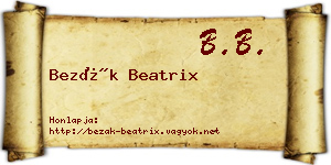 Bezák Beatrix névjegykártya